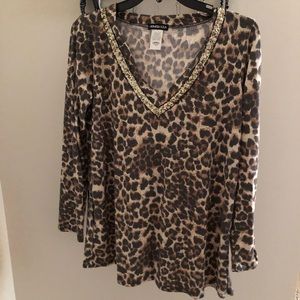 Cheetah print long sleeve shirt